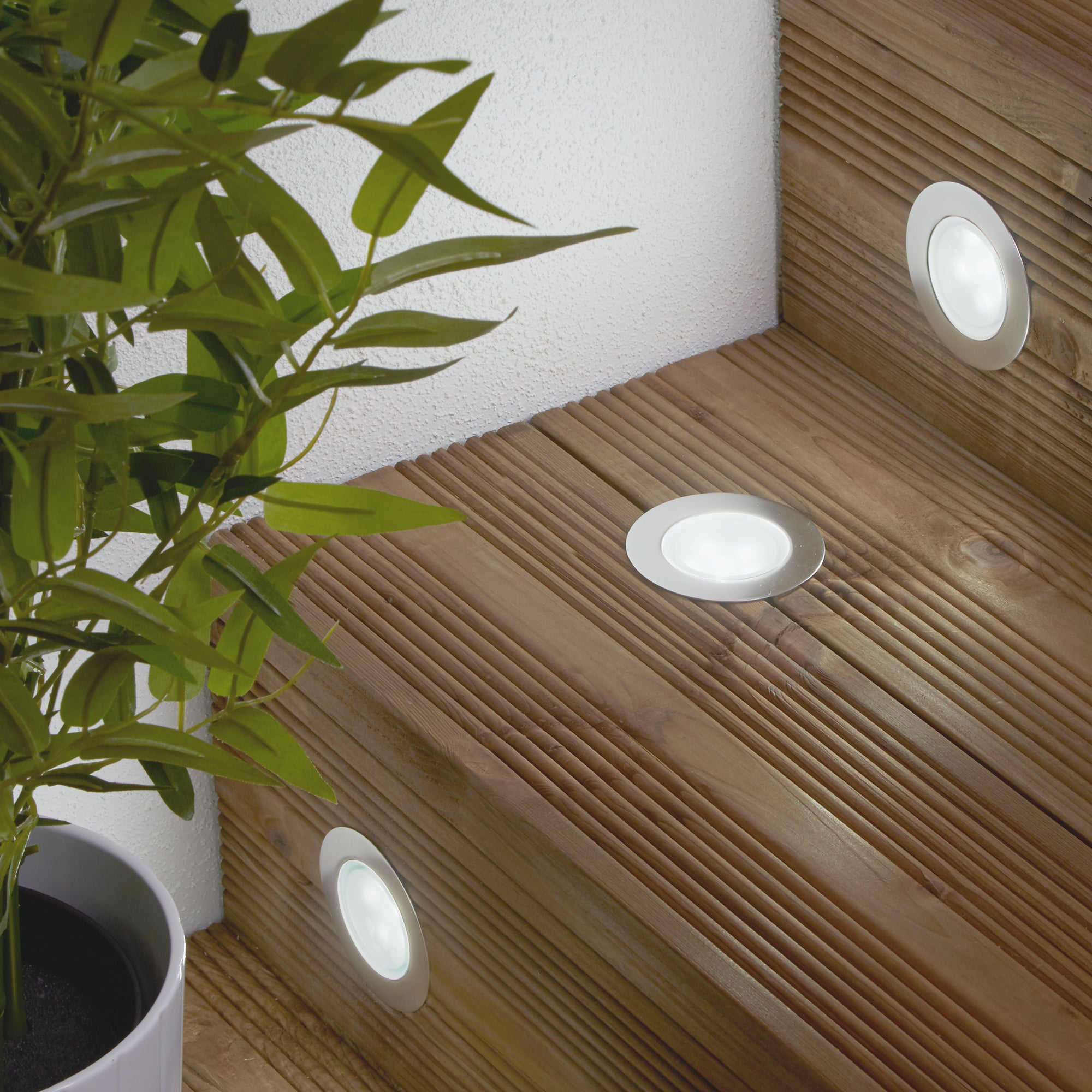 Round decking lights