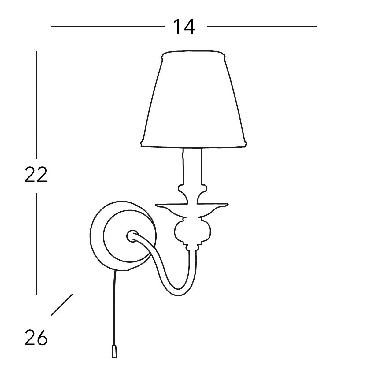 Kolarz 0195.61.4 ASCOT Wall Light