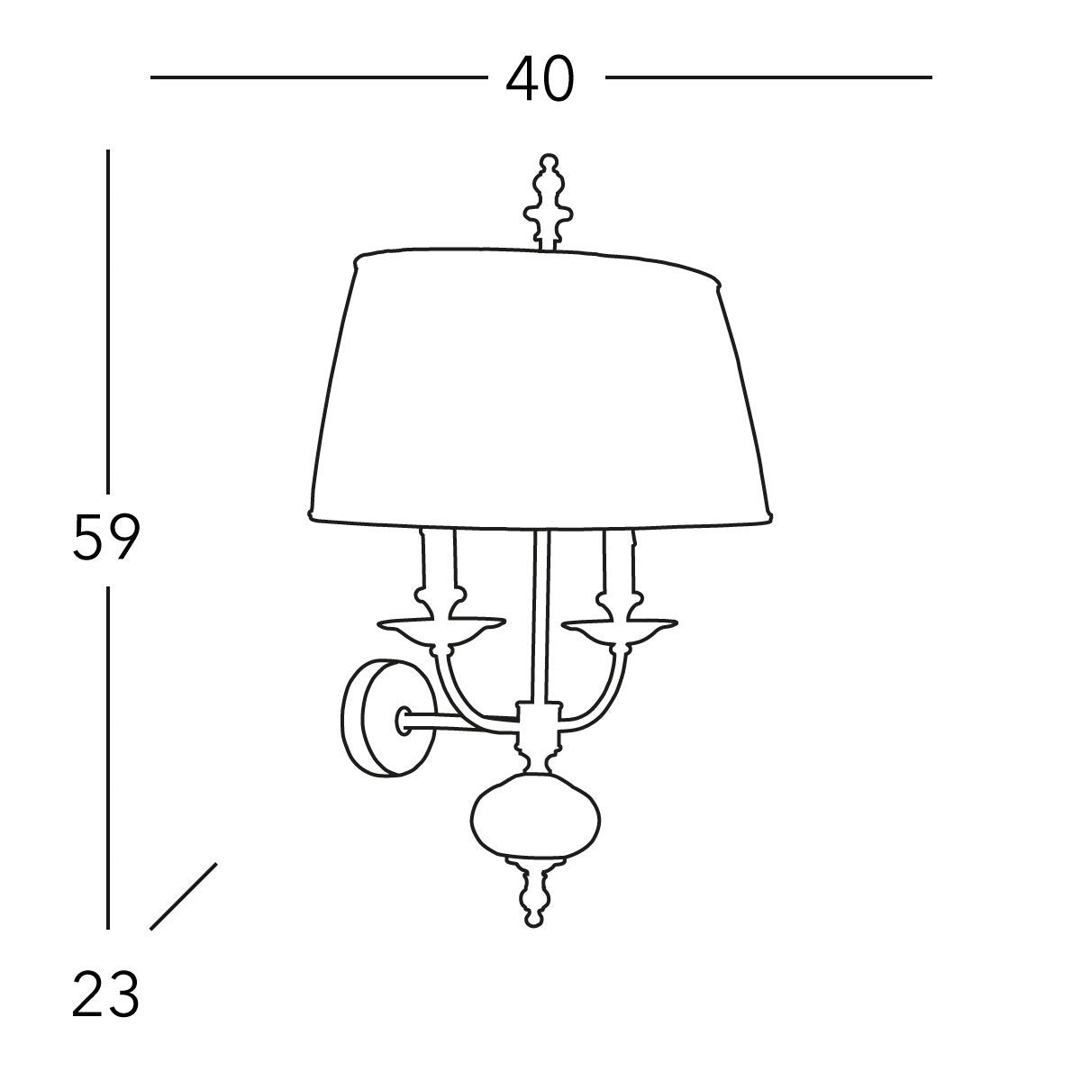 Kolarz 0195.62L.4 ASCOT Wall Light