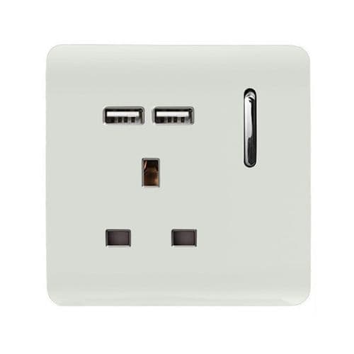 1 Gang 13 Amp Switched Plug Socket + USB