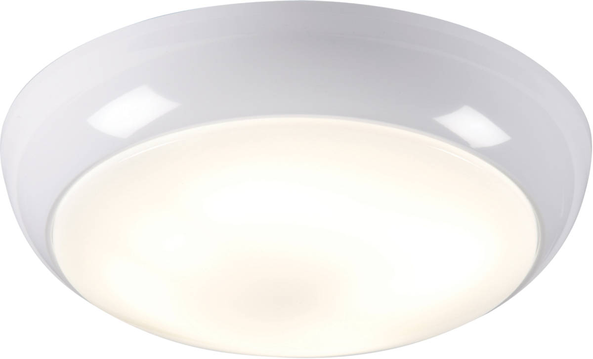 IP44 16W HF Polo Bulkhead with Opal Diffuser and White Base