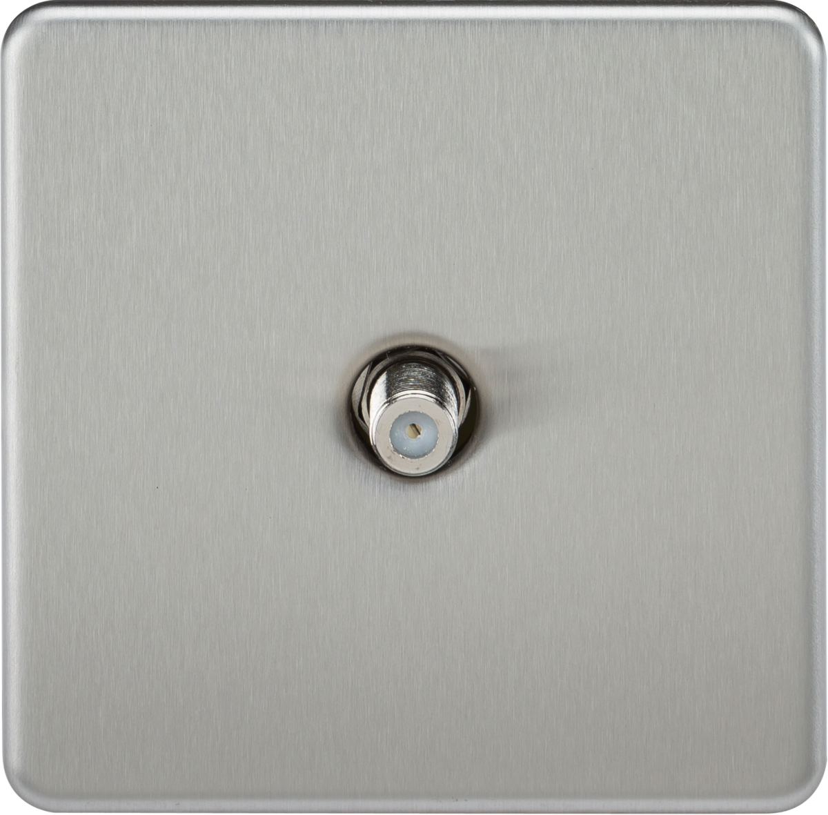 Screwless 1G SAT TV Outlet (Non-Isolated) - Brushed Chrome