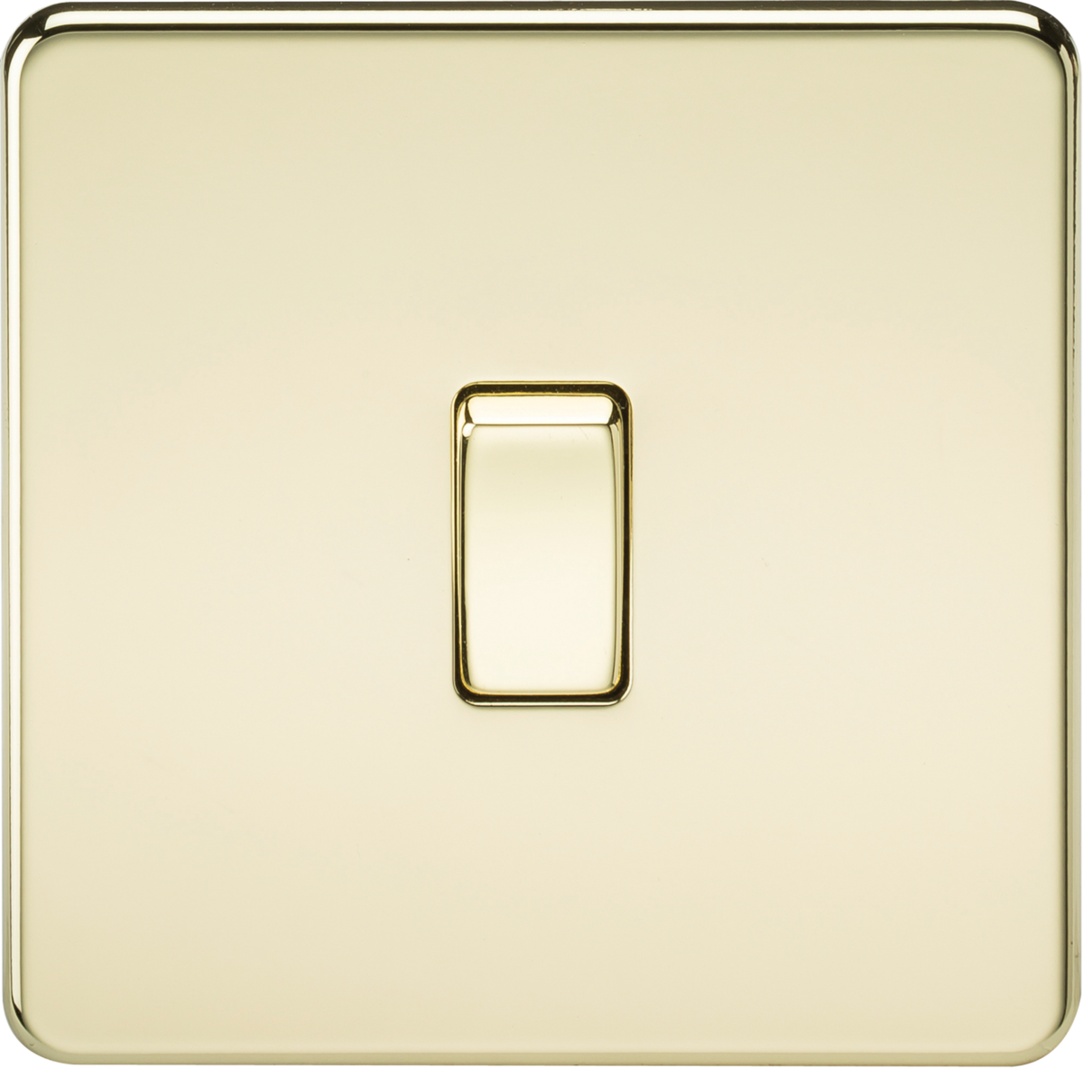 Screwless 10AX 1G Intermediate Switch - Polished Brass