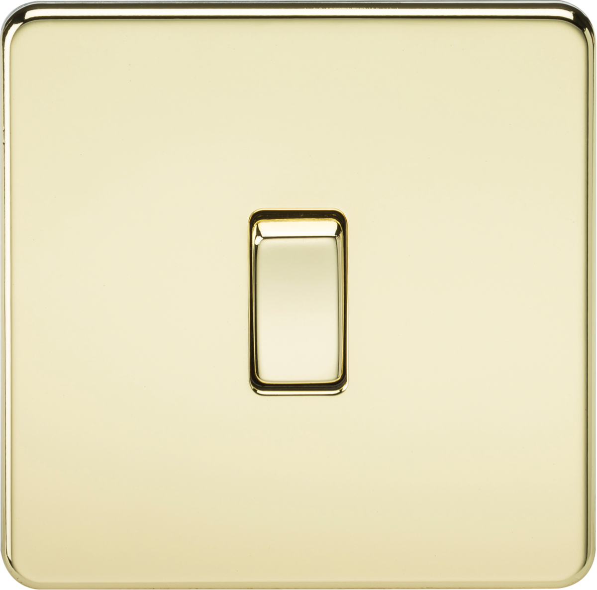 Screwless 10AX 1G 2-Way Switch - Polished Brass