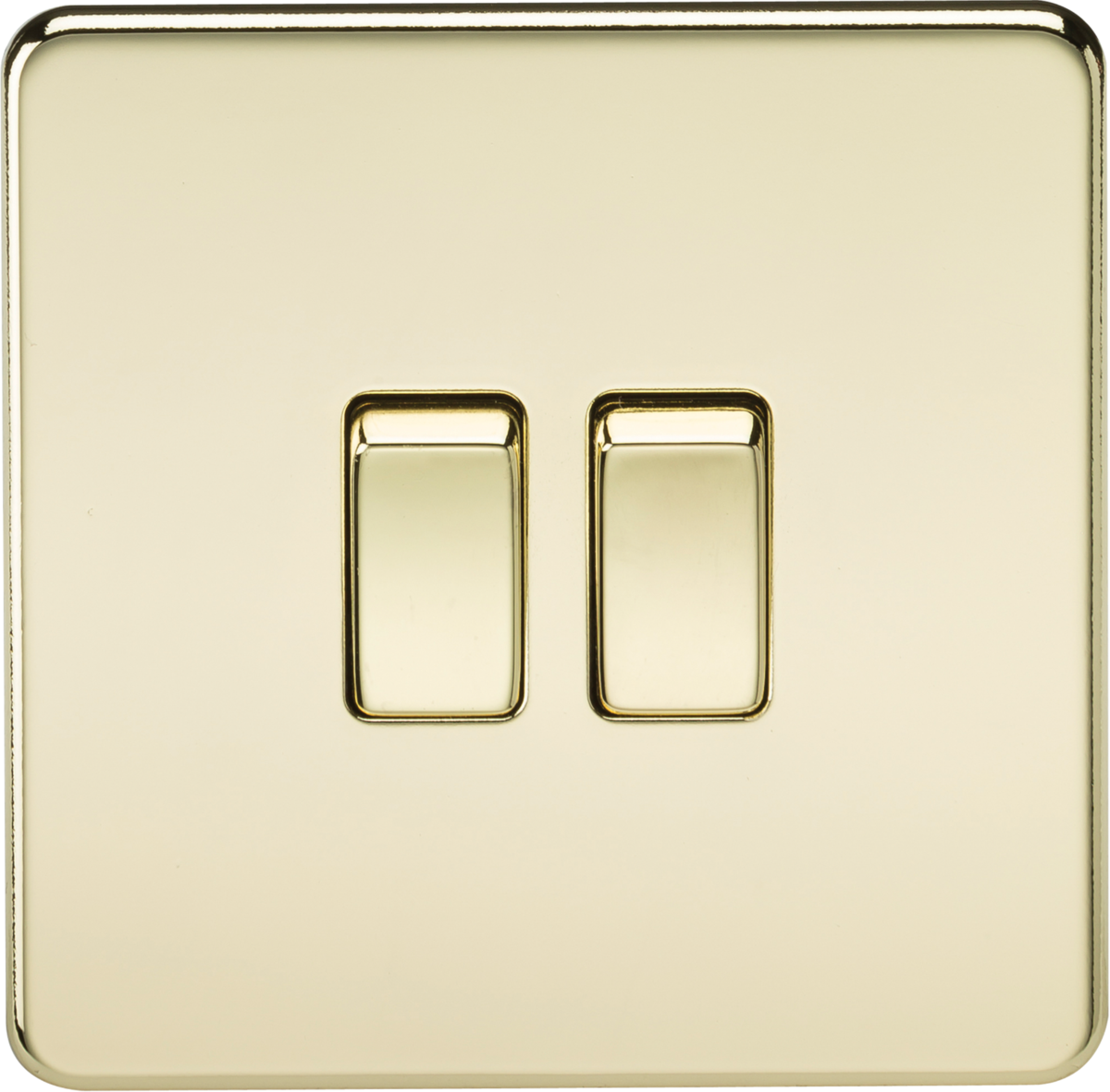 Screwless 10AX 2G 2-Way Switch - Polished Brass