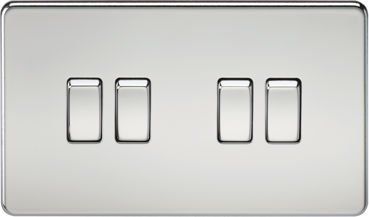 Screwless 10AX 4G 2-Way Switch - Polished Chrome