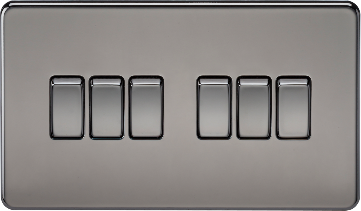 Screwless 10AX 6G 2-way Switch - Black Nickel