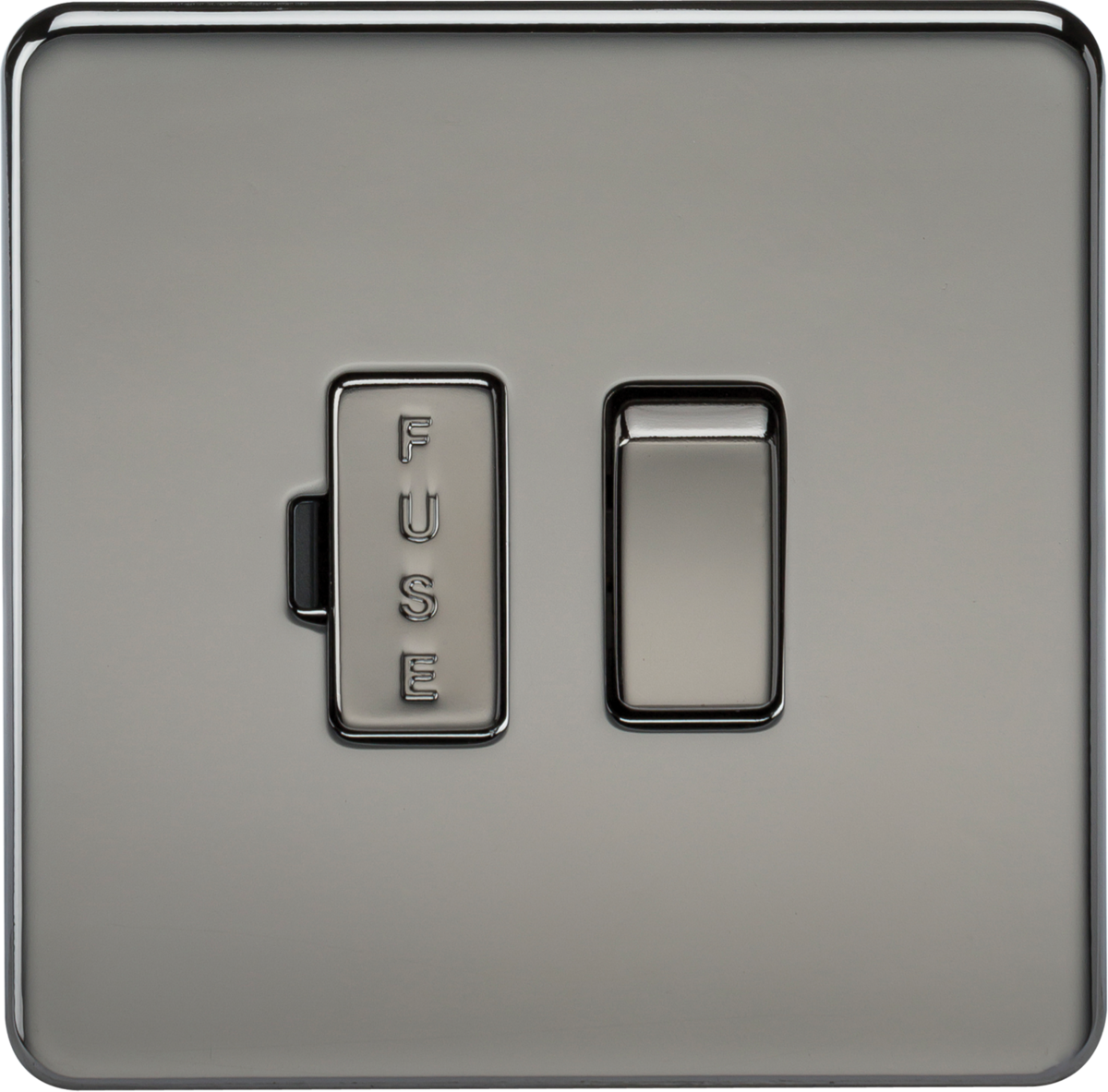 Screwless 13A Switched Fused Spur Unit - Black Nickel