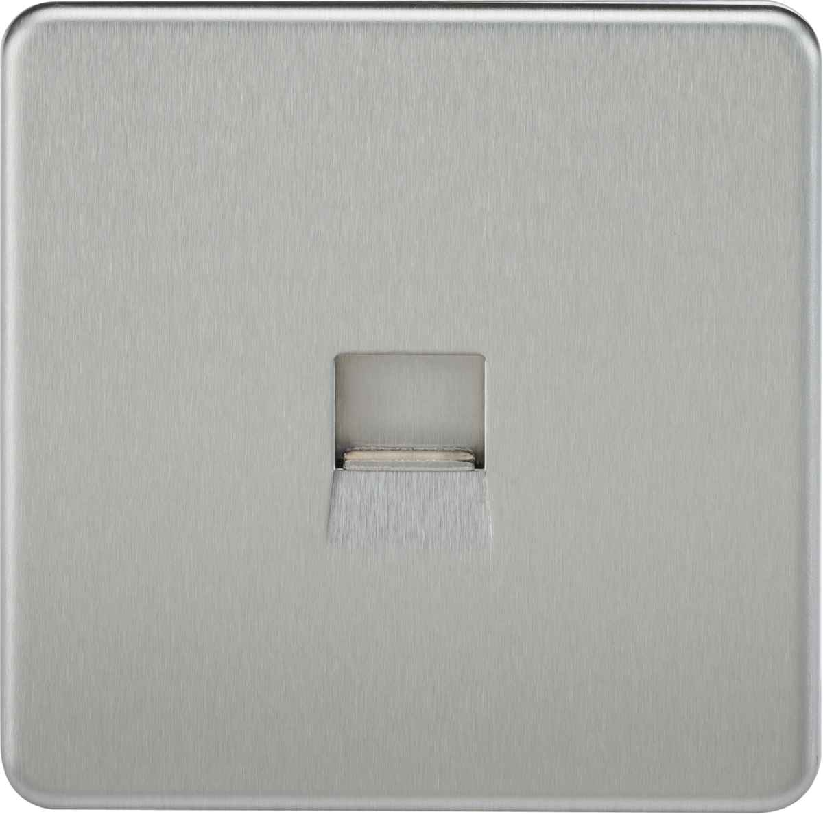 Screwless Telephone Extension Socket - Brushed Chrome