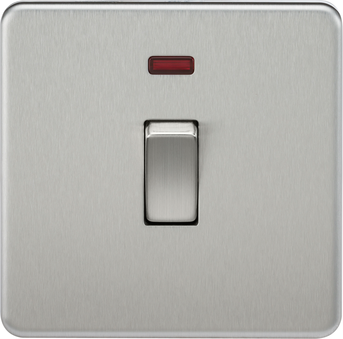 Screwless 20A 1G DP Switch with Neon - Brushed Chrome