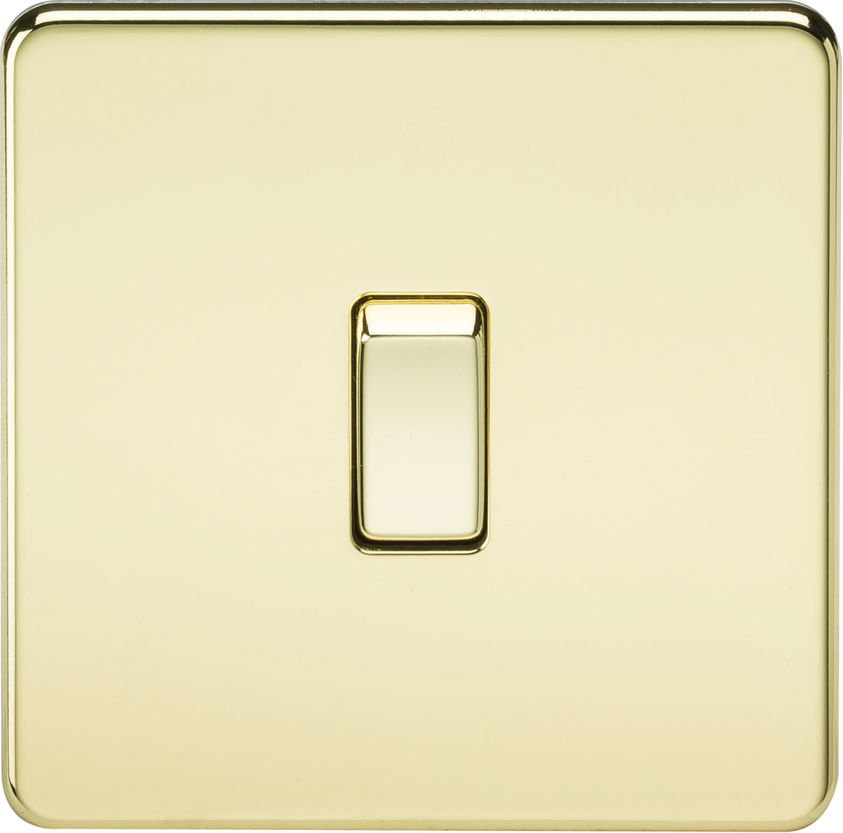Screwless 20A 1G DP Switch - Polished Brass