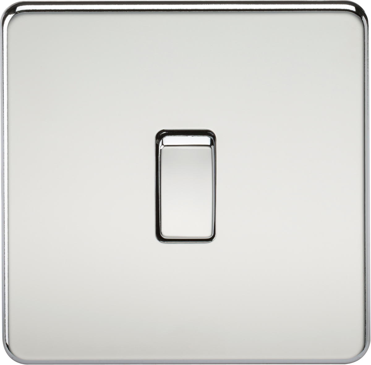 Screwless 20A 1G DP Switch - Polished Chrome