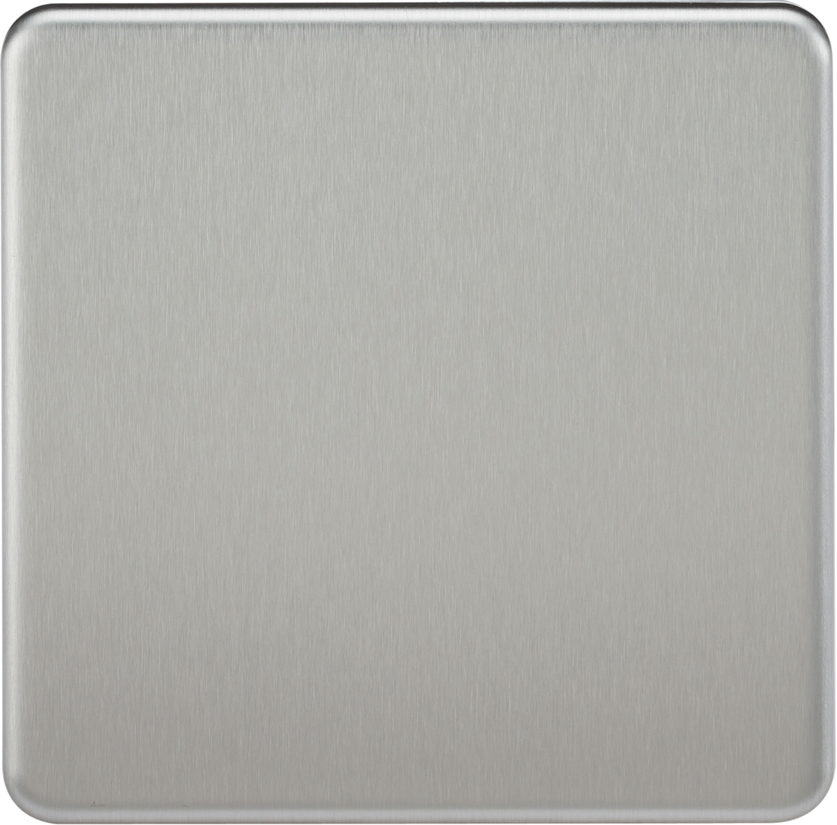Screwless 1G Blanking Plate - Brushed Chrome