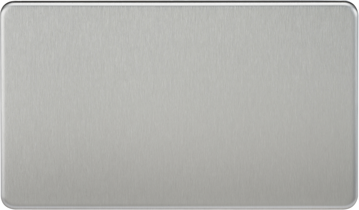 Screwless 2G Blanking Plate - Brushed Chrome