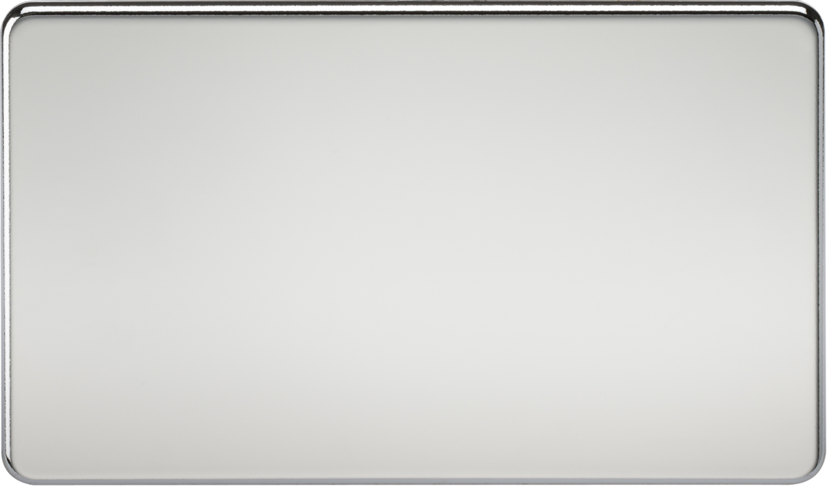 Screwless 2G Blanking Plate - Polished Chrome