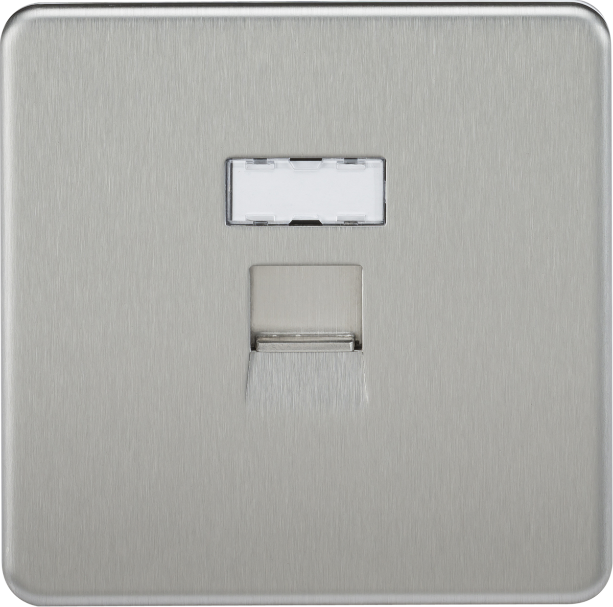 Screwless RJ45 network outlet - brushed chrome