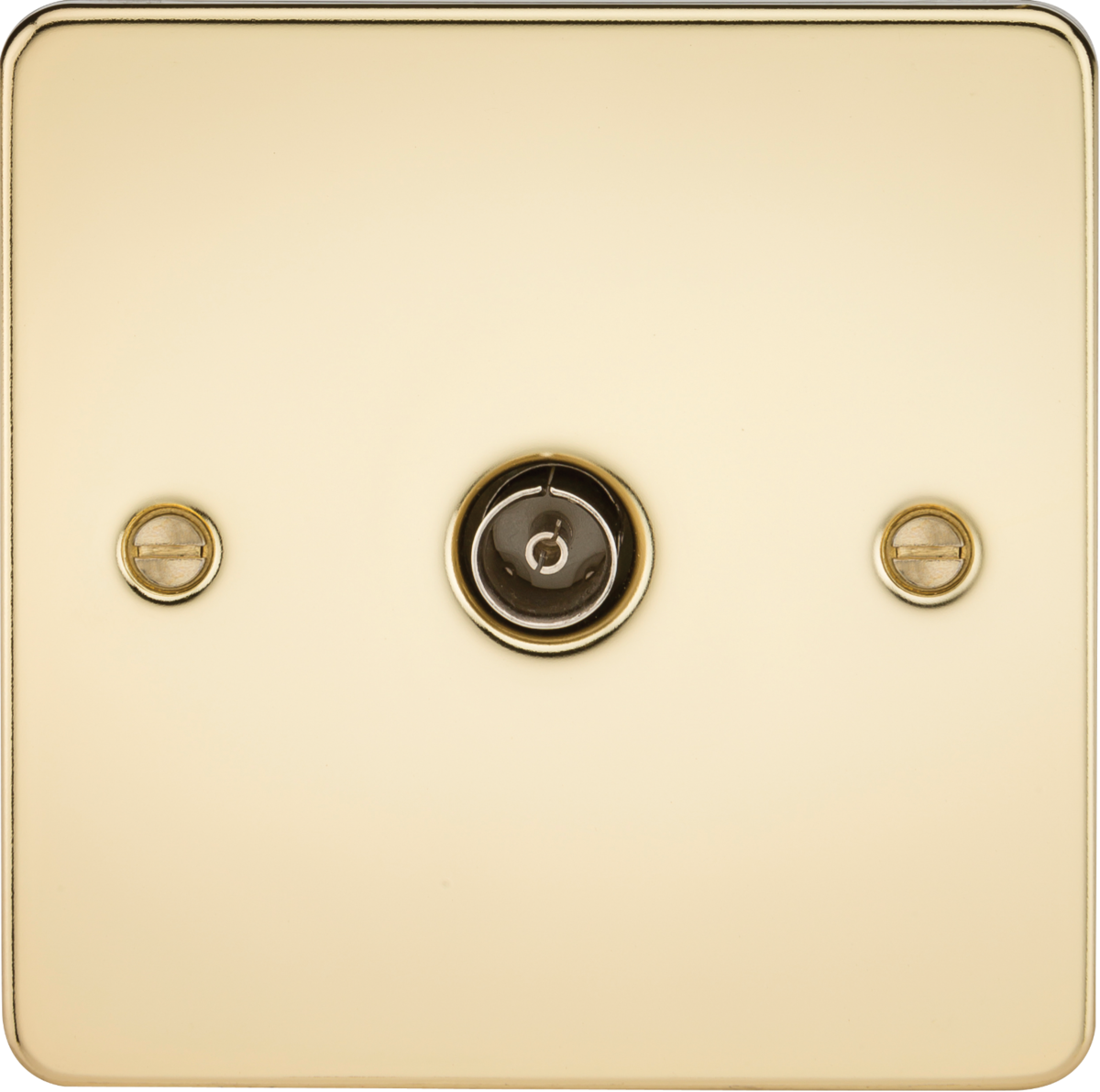 Flat Plate 1G TV Outlet (non-isolated) - Polished Brass