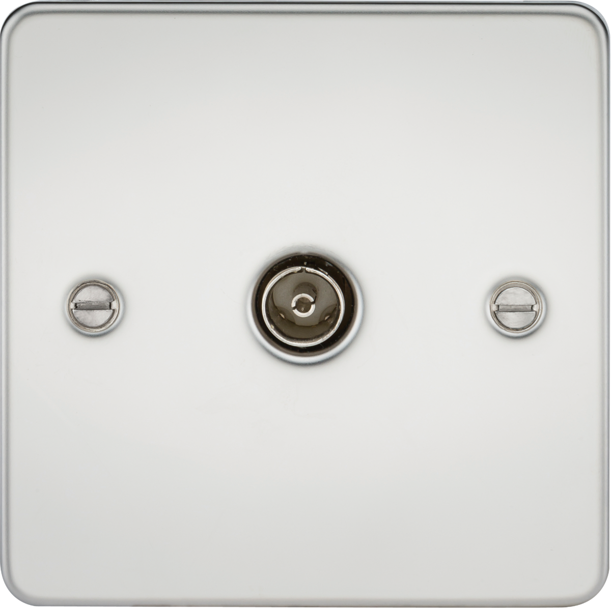 Flat Plate 1G TV Outlet (non-isolated) - Polished Chrome