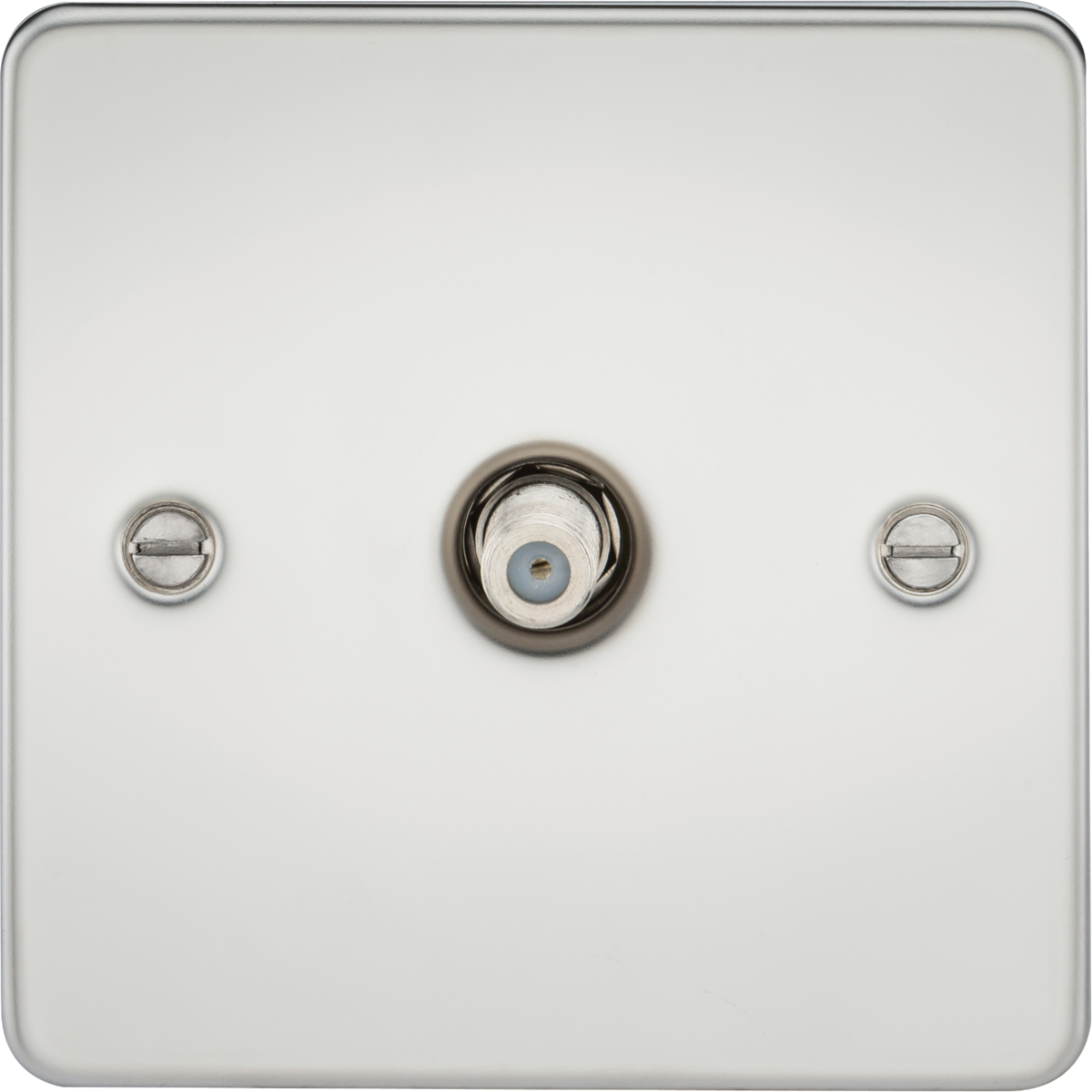 Flat Plate 1G SAT TV Outlet (non-isolated) - Polished Chrome