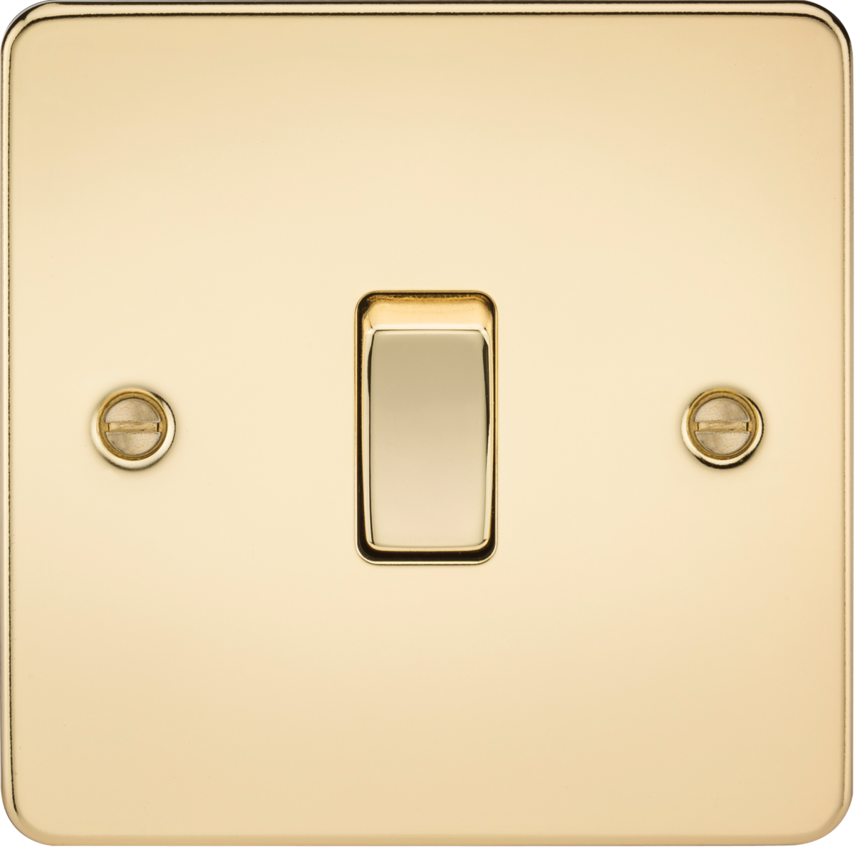 Flat Plate 10AX 1G Intermediate Switch - Polished Brass