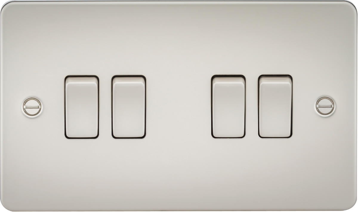 Flat Plate 10AX 4G 2-way switch - pearl