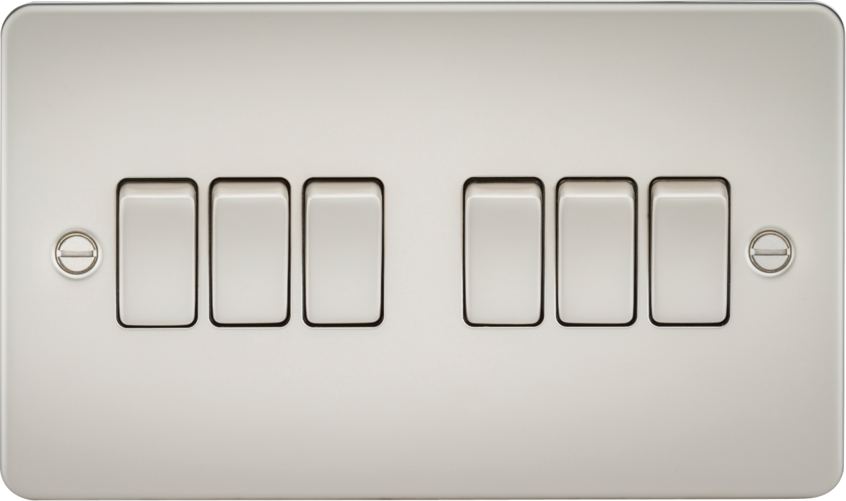 Flat Plate 10AX 6G 2-way switch - pearl