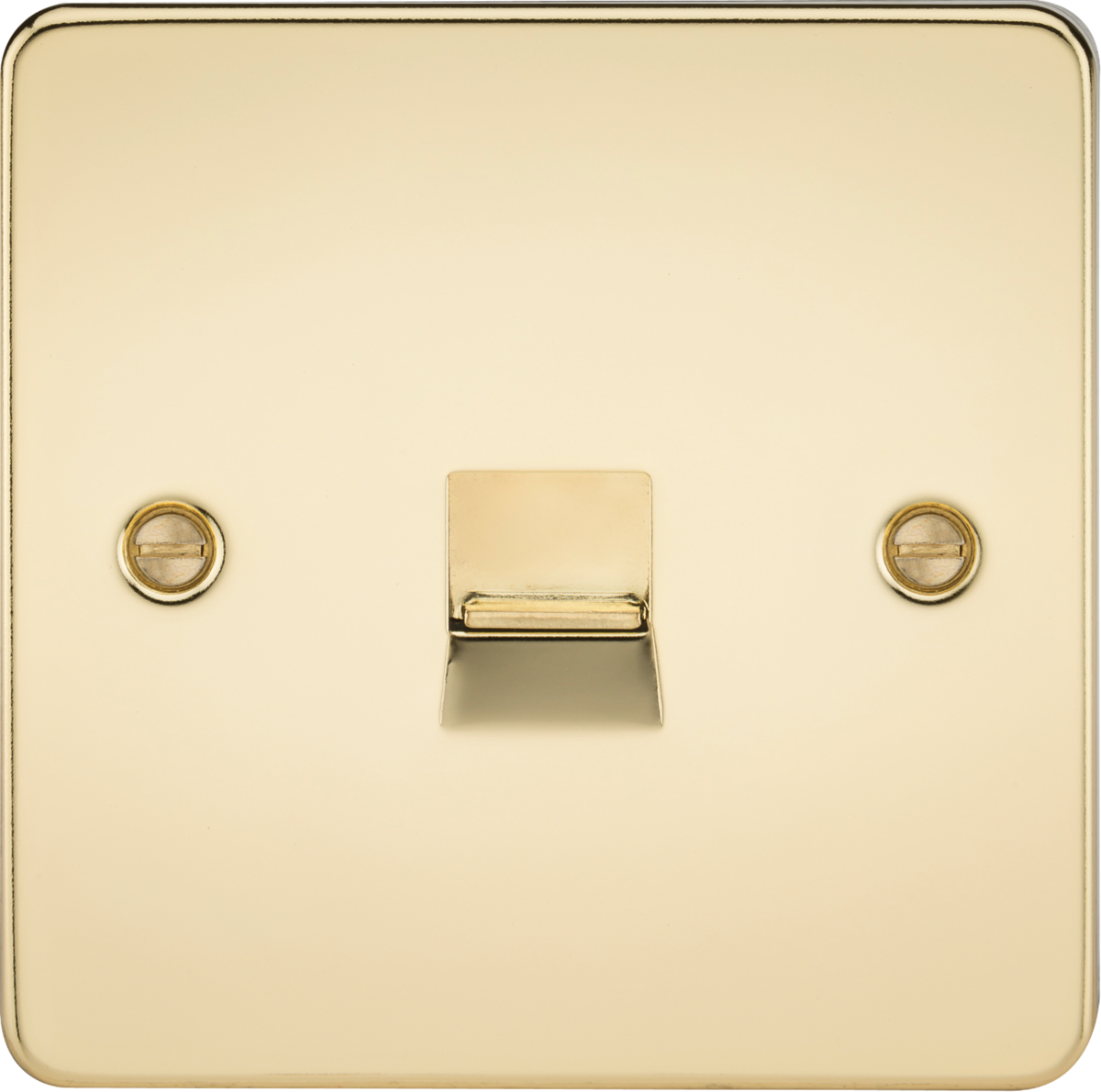 Flat Plate Telephone master socket - polished brass