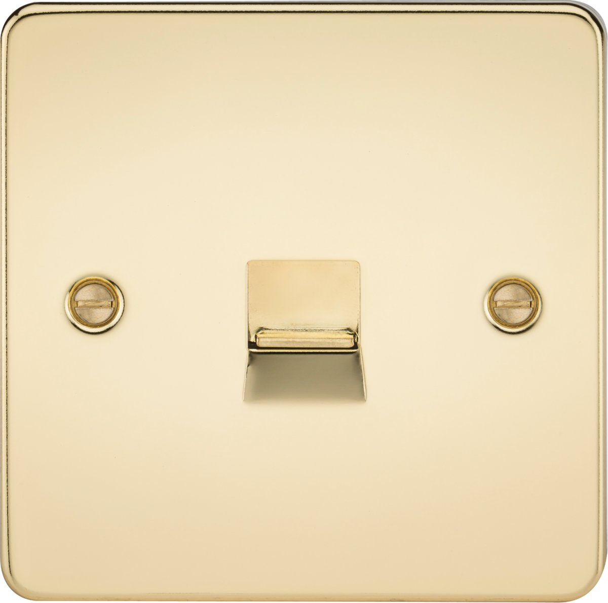 Flat Plate Telephone extension socket - polished brass