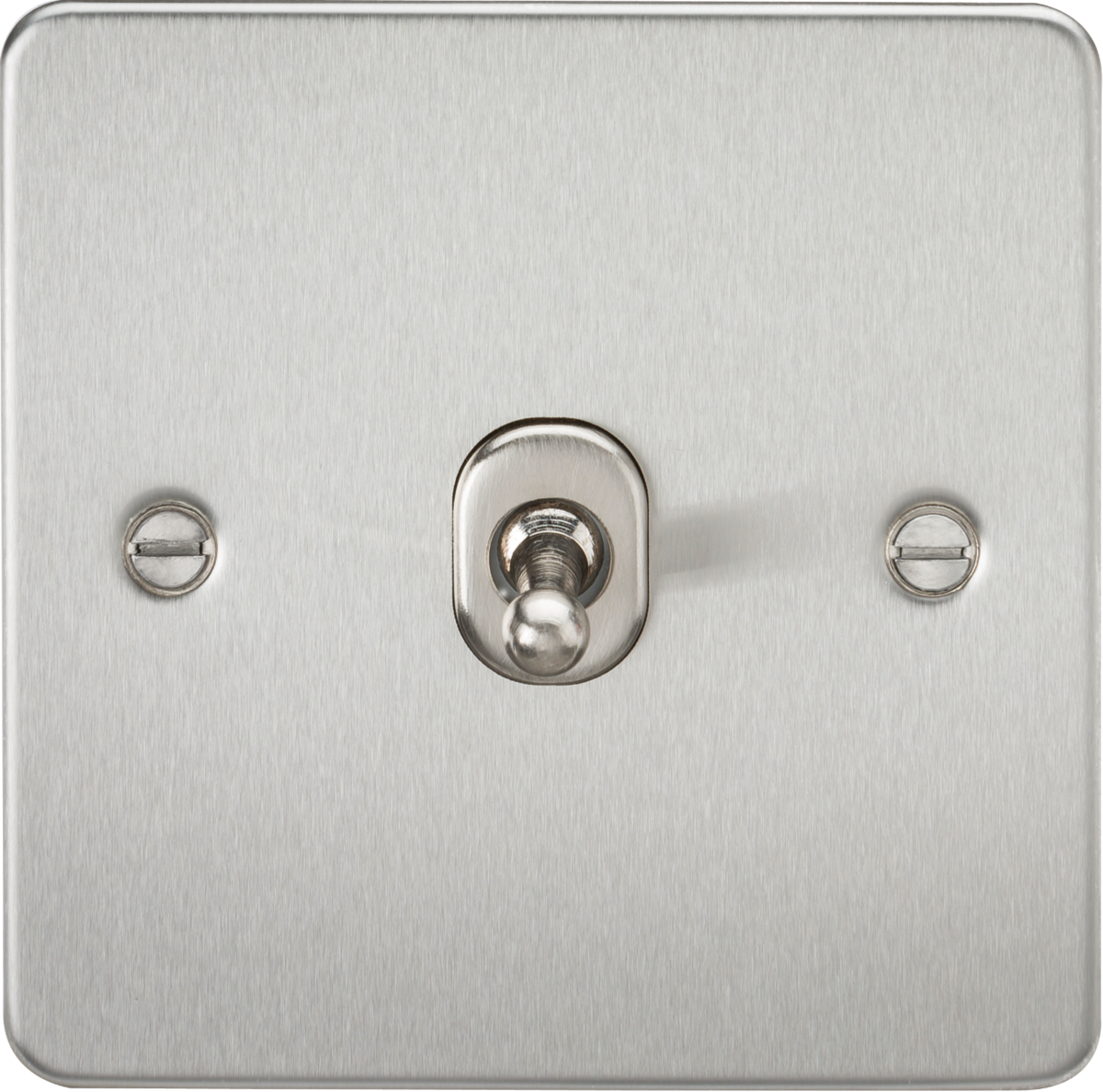 Flat Plate 10AX 1G 2 Way Toggle Switch - Brushed Chrome
