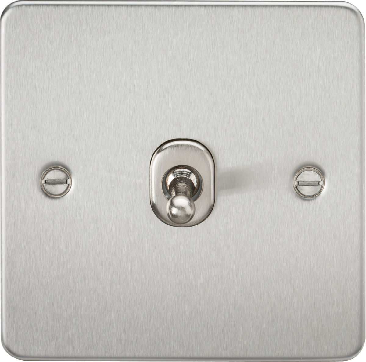 Flat Plate 10AX 1G Intermediate Toggle Switch - Brushed Chrome