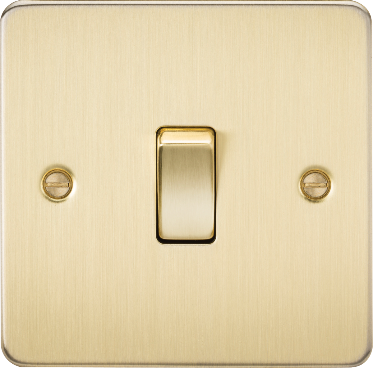 Flat Plate 10AX 1G Intermediate Switch - Brushed Brass