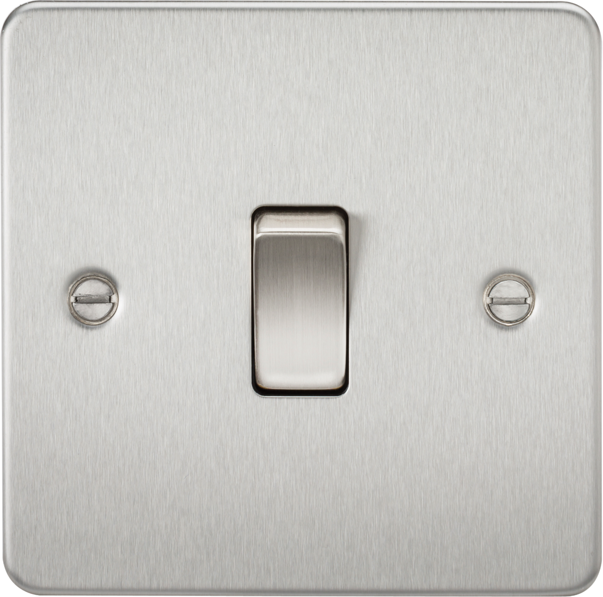 Flat Plate 10AX 1G Intermediate Switch - Brushed Chrome