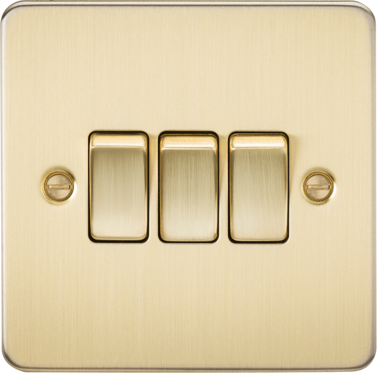 Flat Plate 10AX 3G 2-way switch - brushed brass