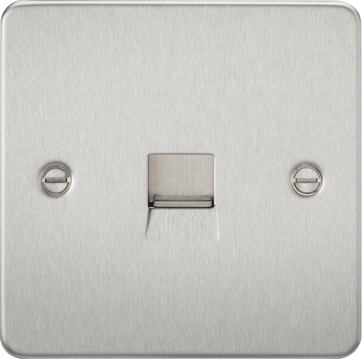 Flat Plate Telephone master socket - brushed chrome