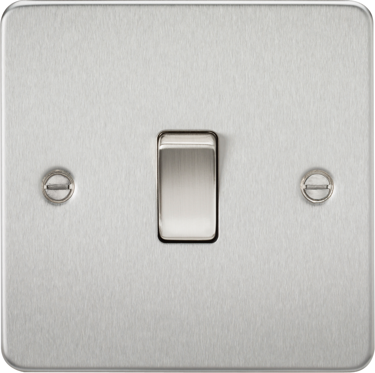 Flat Plate 20A 1G DP switch - brushed chrome