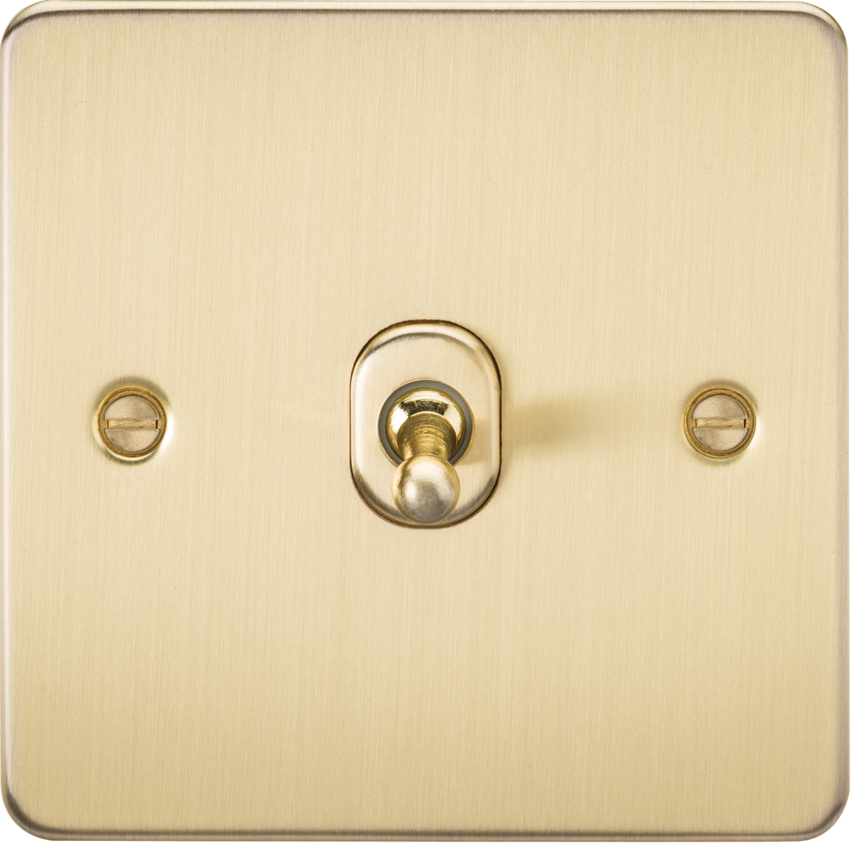 Flat Plate 10AX 1G 2 Way Toggle Switch - Brushed Brass