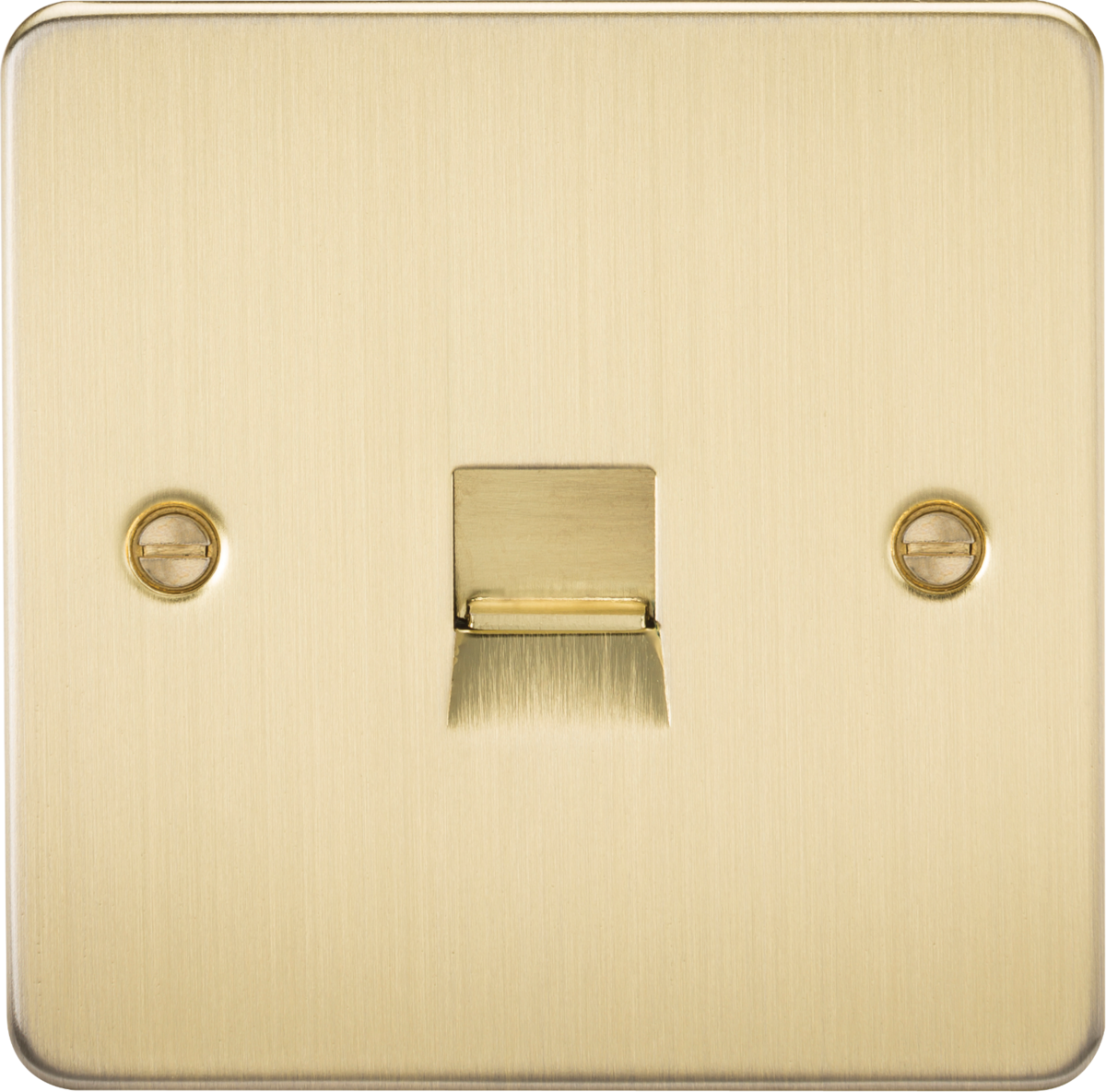 Flat Plate Telephone master socket -brushed brass