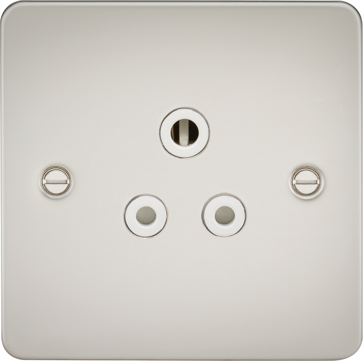 Flat Plate 5A unswitched socket - pearl with white insert