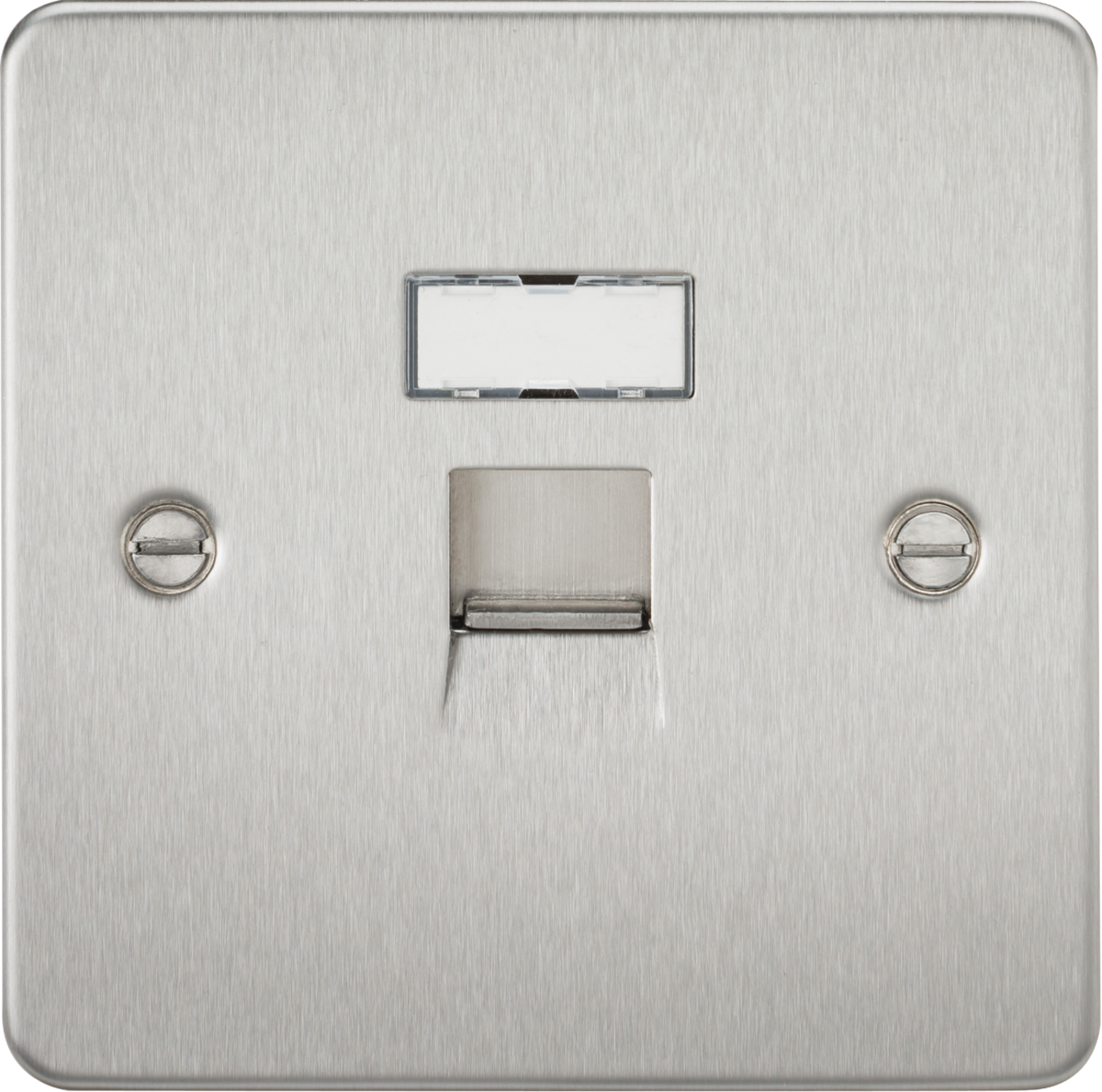 Flat Plate RJ45 network outlet - brushed chrome