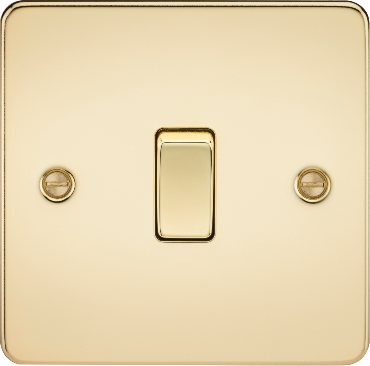 Flat Plate 20A 1G DP switch - polished brass