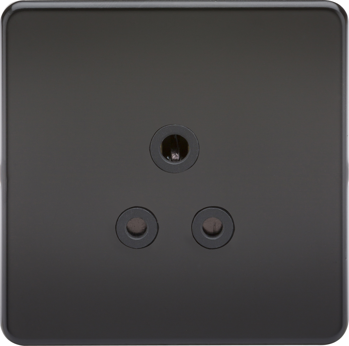 Screwless 5A Unswitched Socket - Matt Black with Black Insert