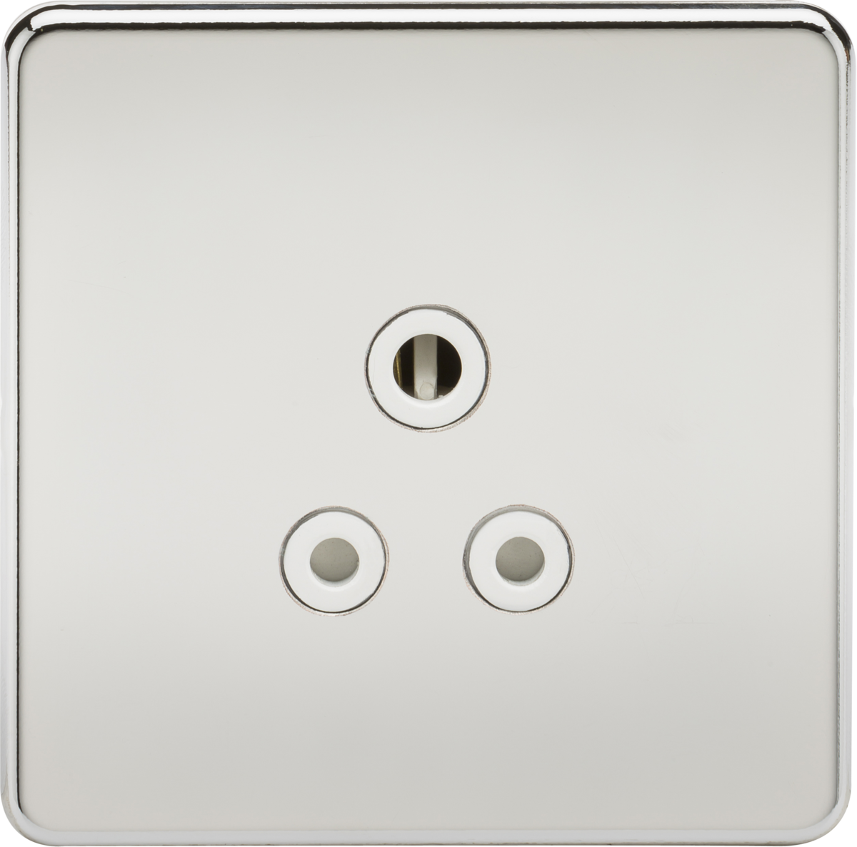 Screwless 5A Unswitched Socket - Polished Chrome with White Insert