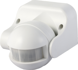 IP44 180° PIR Sensor - White/Black