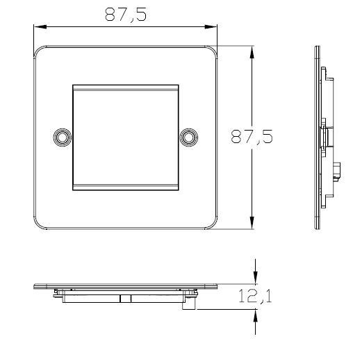 ML Accessories-FP2GPC Flat Plate 2G modular faceplate - polished chrome
