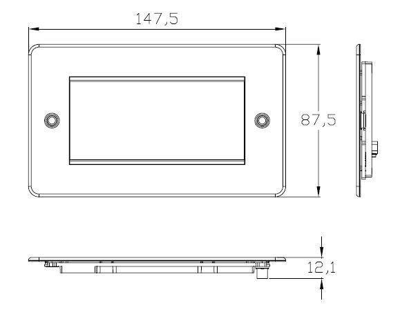 ML Accessories-FP4GPC Flat Plate 4G modular faceplate - polished chrome