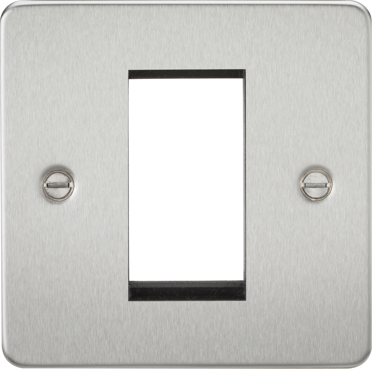 Flat Plate 1G Modular Faceplate - Brushed Chrome