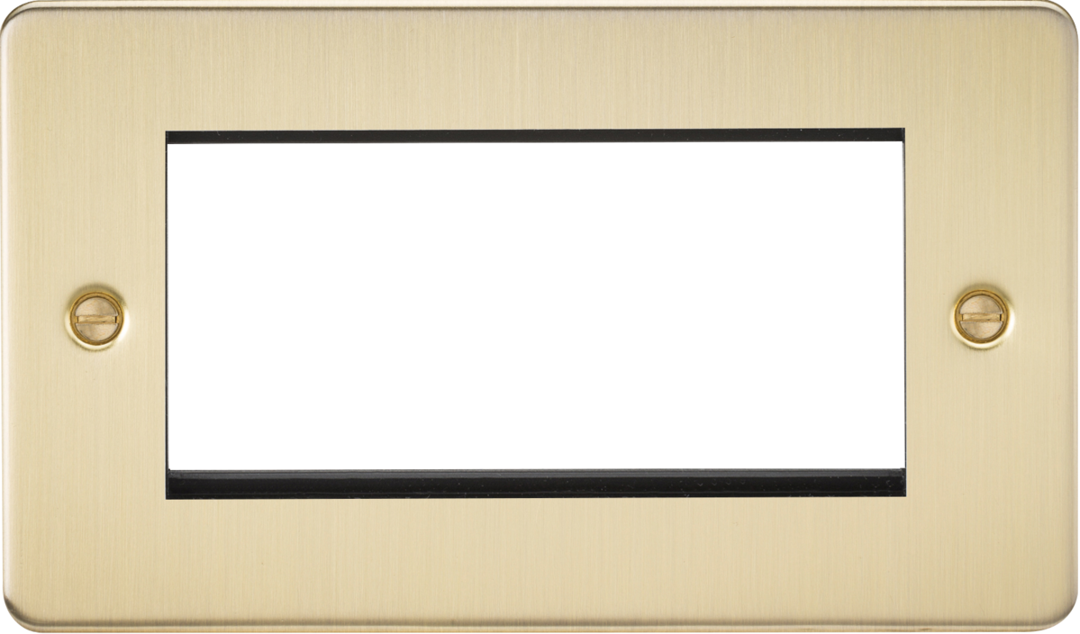 Flat Plate 4G modular faceplate - brushed brass