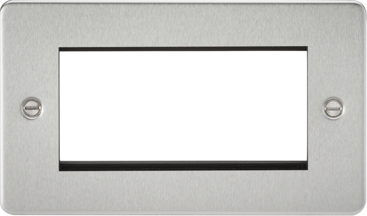 Flat Plate 4G modular faceplate - brushed chrome