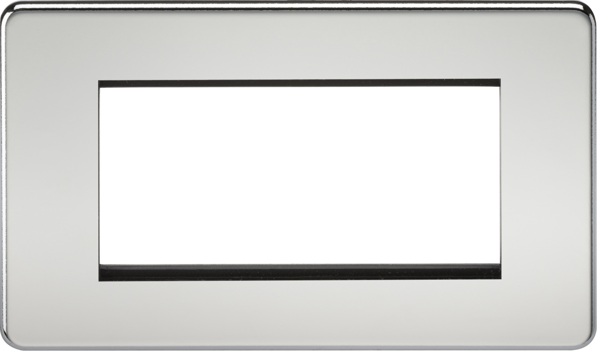 Screwless 4G Modular Faceplate - Polished Chrome