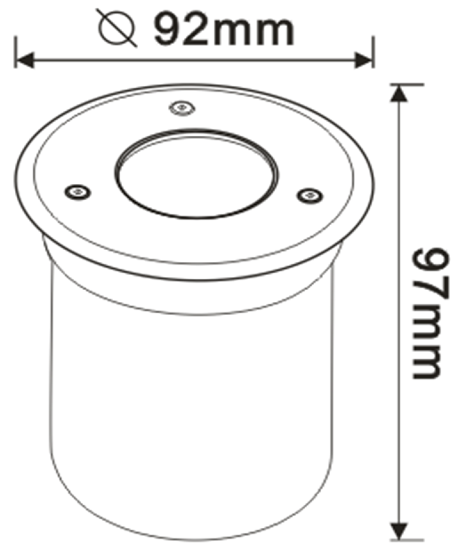 ML Accessories-LEDGL3D 230V IP65 3W LED Stainless Steel Recessed Ground Light - 6000K